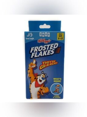Frosted Flakes Crew Socks 2 Pairs Mens Swag Soxers Gift Set Blue Orange